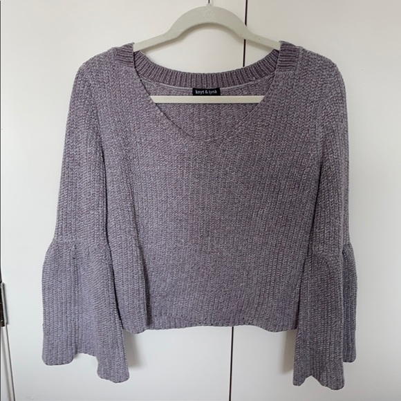 NWOT purple cropped sweater - Picture 3 of 5